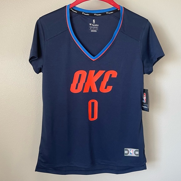 Fanatics OKC Russell Westbrook Jersey Tee - Size Medium - Picture 1 of 16